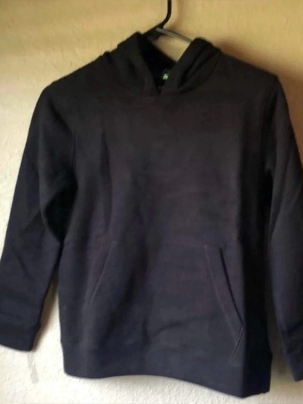 New Tek Gear Hoodie Boys Soft Fleece Black Pull Over Hoodie Top Casual Boys Sz S